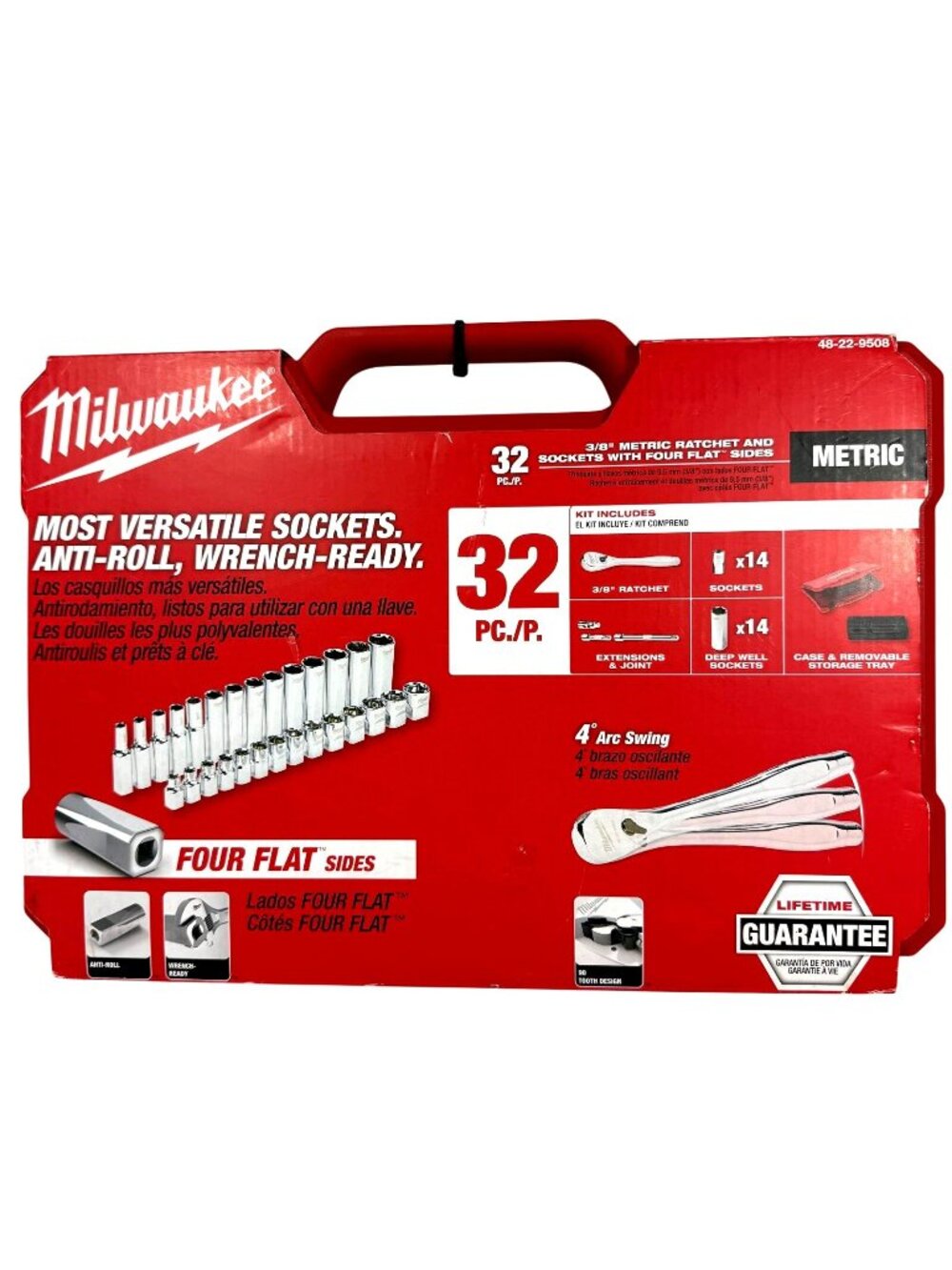 Milwaukee 3/8" Drive 32 Piece Metric Ratchet and Socket Set